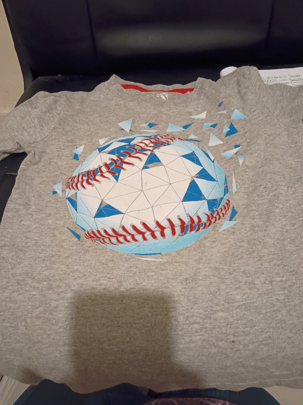 Old Navy Grey Tee with Geometric Baseball Graphic